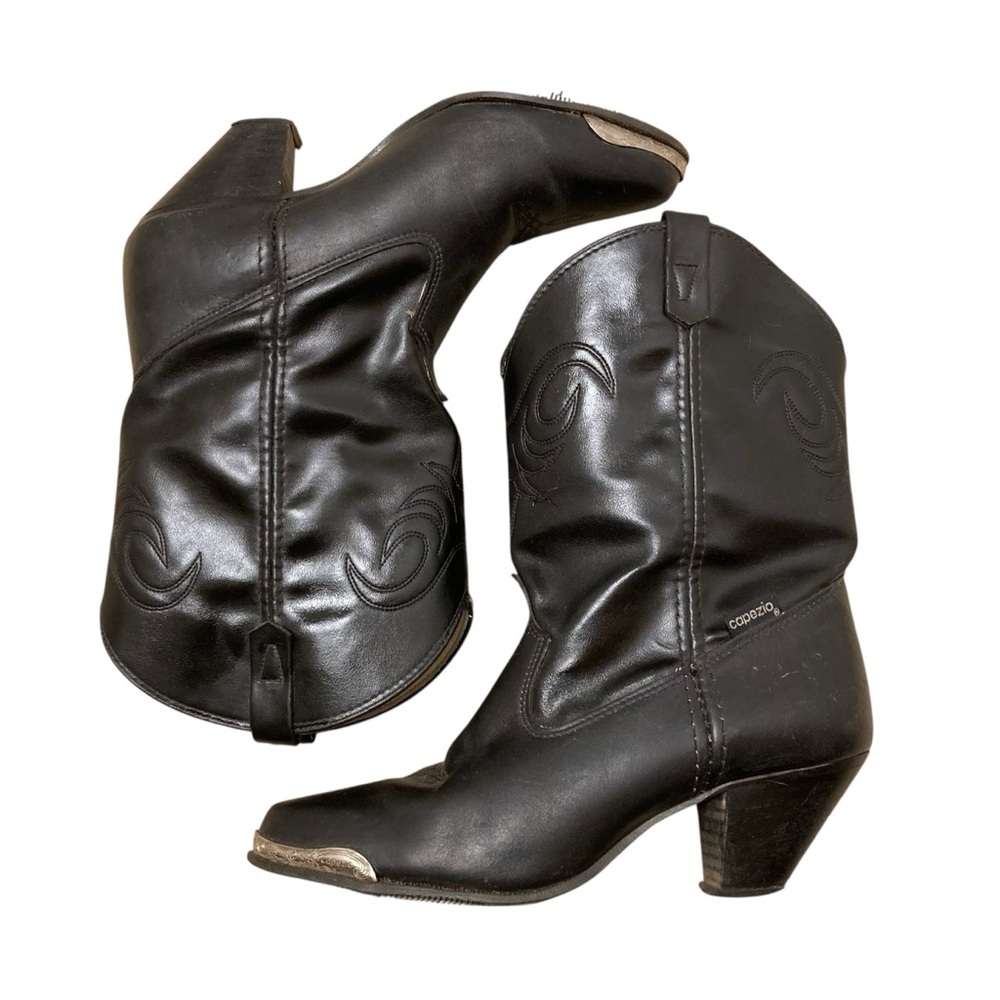 Vintage 90’s Capezio Heeled Cowboy Boots Womens 8 Western Cowgirl Festival Black